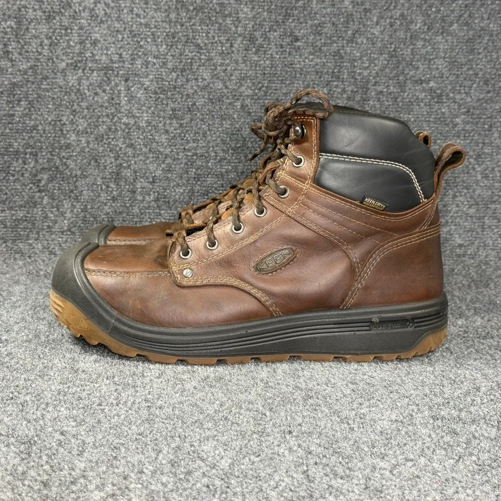 Keen Fort Wayne 6 Inch Work Boots Mens 11.5D Brown Leather Waterproof Carbon Toe